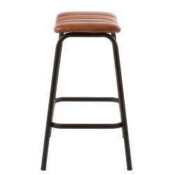 chaise bar avi cuir/fer cognac