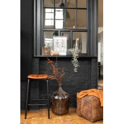 chaise bar avi cuir/fer cognac