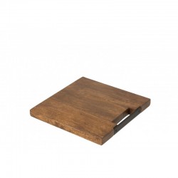 Planche à découper carrée en bois de manguier marron L30cm