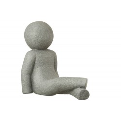 Figurine P'tit Maurice en position couché de couleur grise