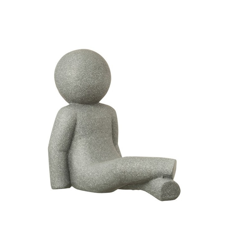 Figurine P'tit Maurice en position couché de couleur grise