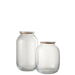 Tarro roxy decorativo cristal/corcho transparente Alt. 41 cm