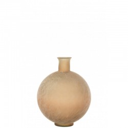 Vase boule en verre beige 35x35x43 cm