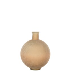 Vase boule en verre beige 35x35x43 cm