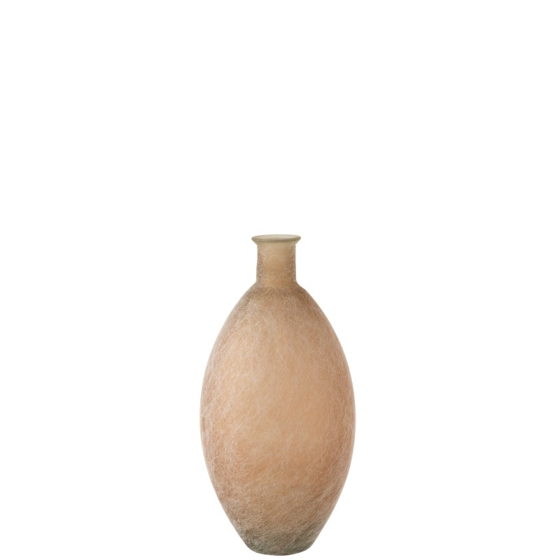 Vase ovale en verre beige 29x29x60 cm Vase ovale en verre beige 29x29x60 cm
