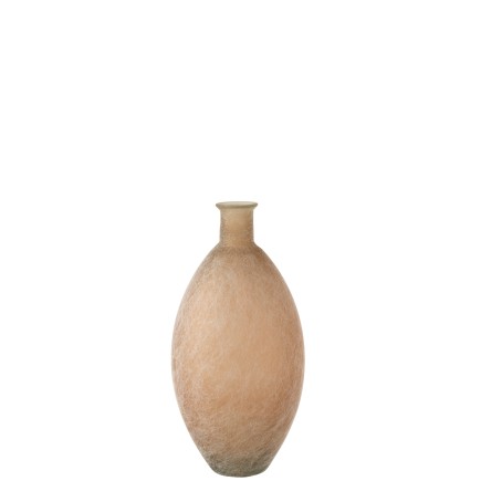 Vase ovale en verre beige 29x29x60 cm