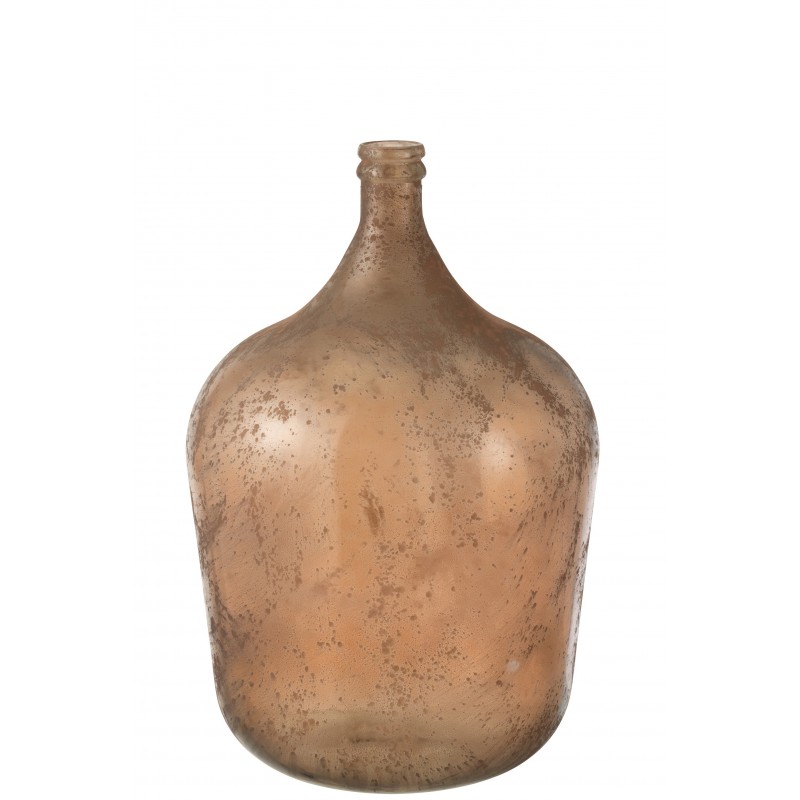 Vase dame jeanne en verre marron 37x37x56 cm
