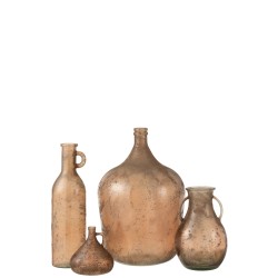 Vase dame jeanne en verre marron 37x37x56 cm