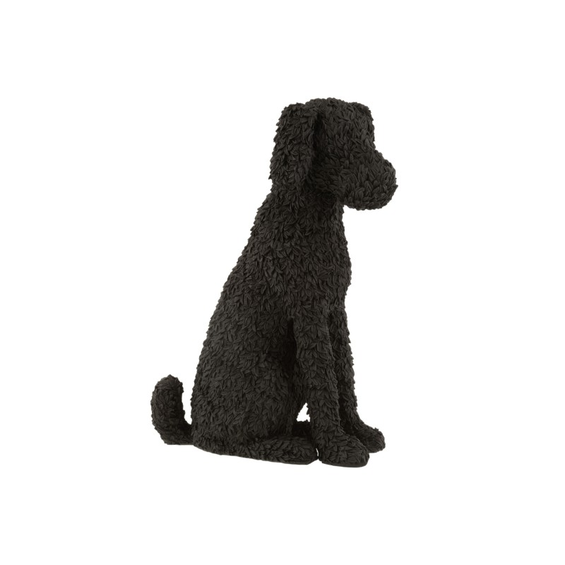 Estátua de cão sentado em resina preta 31x17x49 cm Estátua de cão sentado em resina preta 31x17x49 cm