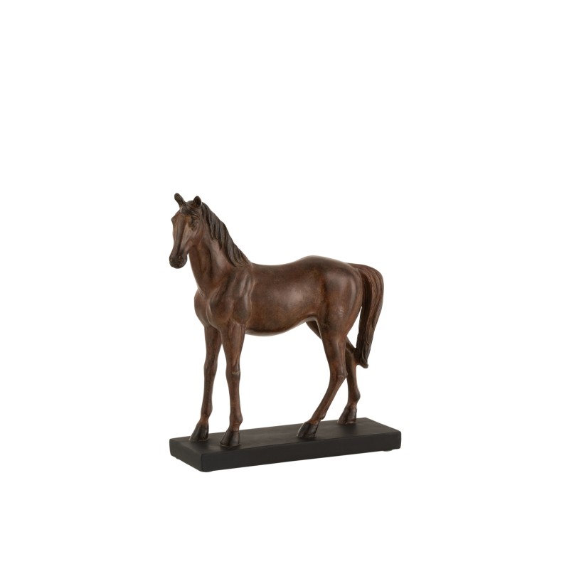 Cavalo em resina castanha 27x8x28 cm