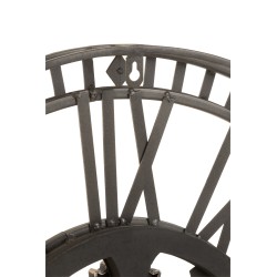Horloge ronde en métal gris 60x7x60 cm
