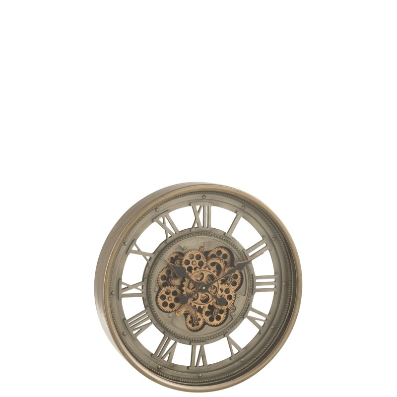 Horloge en métal bronze 60x11x60 cm