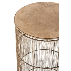 Lot de 2 tables gigogne en métal marron 41x41x72 cm