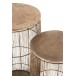 Lot de 2 tables gigogne en métal marron 41x41x72 cm