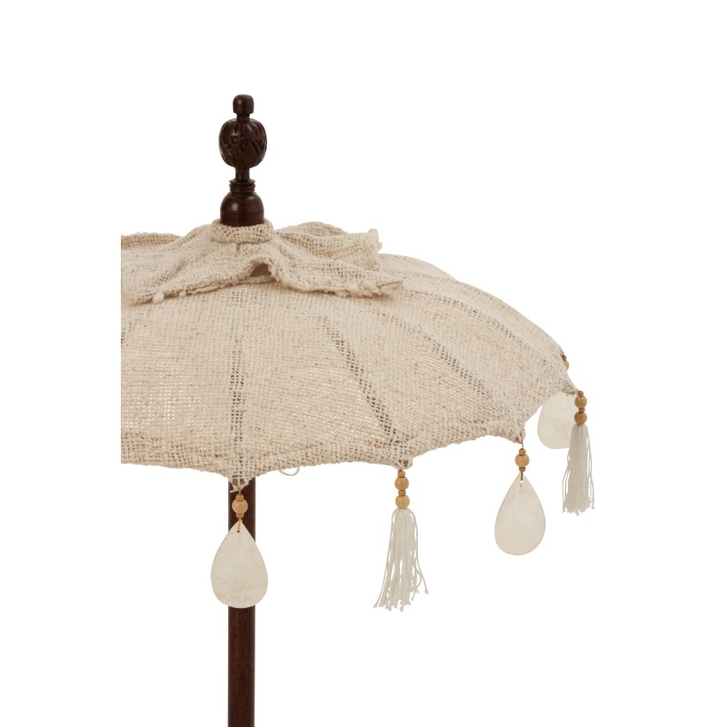 Parasol avec pied en bois beige 57x57x90 cm