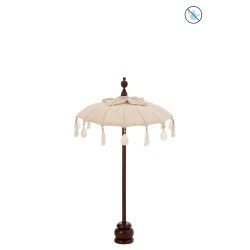 Parasol avec pied en bois beige 57x57x90 cm