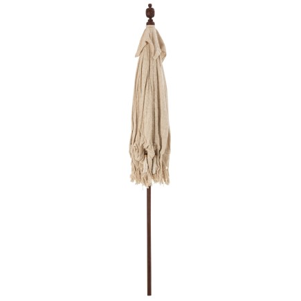 Parasol avec pompons en bois beige 188x188x250 cm