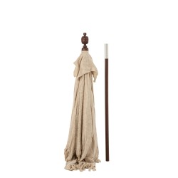 Parasol avec pompons en bois beige 188x188x250 cm