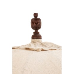 Parasol avec pompons en bois beige 188x188x250 cm