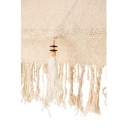 Parasol avec pompons en bois beige 188x188x250 cm