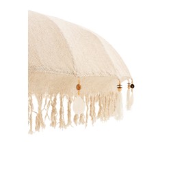 Parasol avec pompons en bois beige 188x188x250 cm