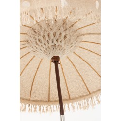 Parasol avec pompons en bois beige 188x188x250 cm