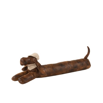 Boudin de porte chien en imitation cuir marron 84cm