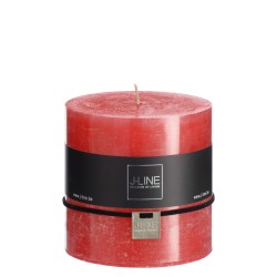 Bougie cylindrique 75H en Paraffine rouge 10x10x10 cm