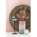 Photophore en verre de couleur rose et azur
