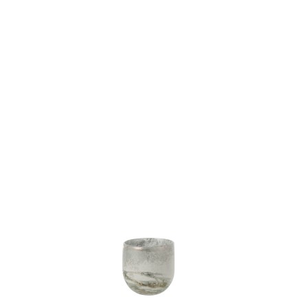 Photophore en verre gris 11x11x10.5 cm