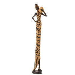 Mujer africana en resina negra 18x12x82 cm