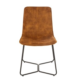 Chaise en métal cognac 64x47x89 cm