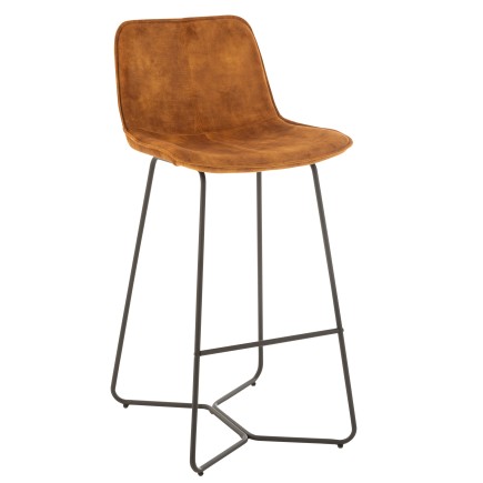 Chaise de bar en métal cognac 57x48x103 cm