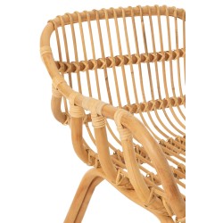 Chaise rotin en bois naturel 57x60x79 cm
