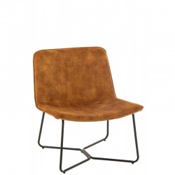 Chaise lounge en métal cognac 71x68x78 cm