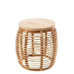 Mesa de centro de madera natural 40x40x48 cm
