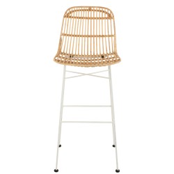 Chaise de bar avec pieds métal en bois naturel 47x42x92 cm