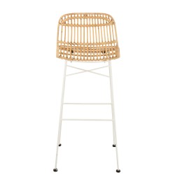 Chaise de bar avec pieds métal en bois naturel 47x42x92 cm