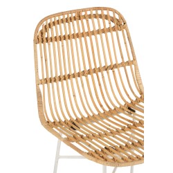 Chaise de bar avec pieds métal en bois naturel 47x42x92 cm