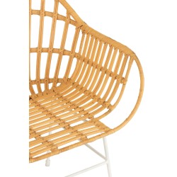 Chaise avec pieds métal en bois naturel 55x58x80 cm