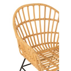 Chaise avec pieds métal en bois naturel 55x58x80 cm