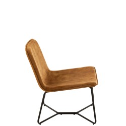 Chaise lounge en métal cognac 71x68x78 cm