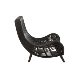 Siège bas en bois noir 70x100x78 cm