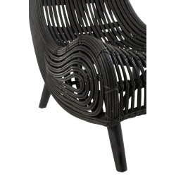 Siège bas en bois noir 70x100x78 cm