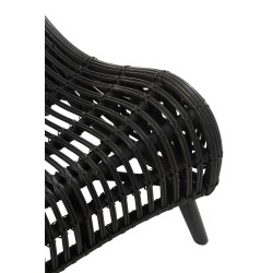 Siège bas en bois noir 70x100x78 cm