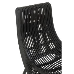 Siège bas en bois noir 70x100x78 cm