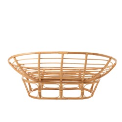 Fauteuil avec coussin en bois naturel 173x110x75 cm