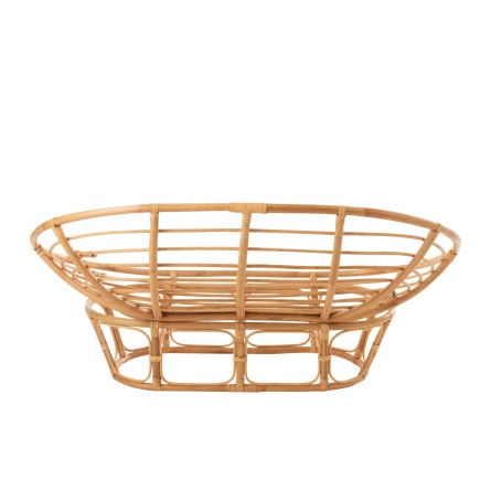 Fauteuil avec coussin en bois naturel 173x110x75 cm