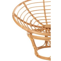 Fauteuil avec coussin en bois naturel 173x110x75 cm