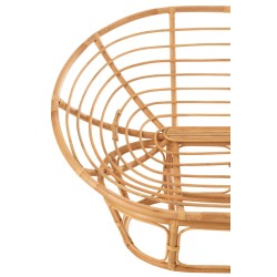 Fauteuil avec coussin en bois naturel 173x110x75 cm